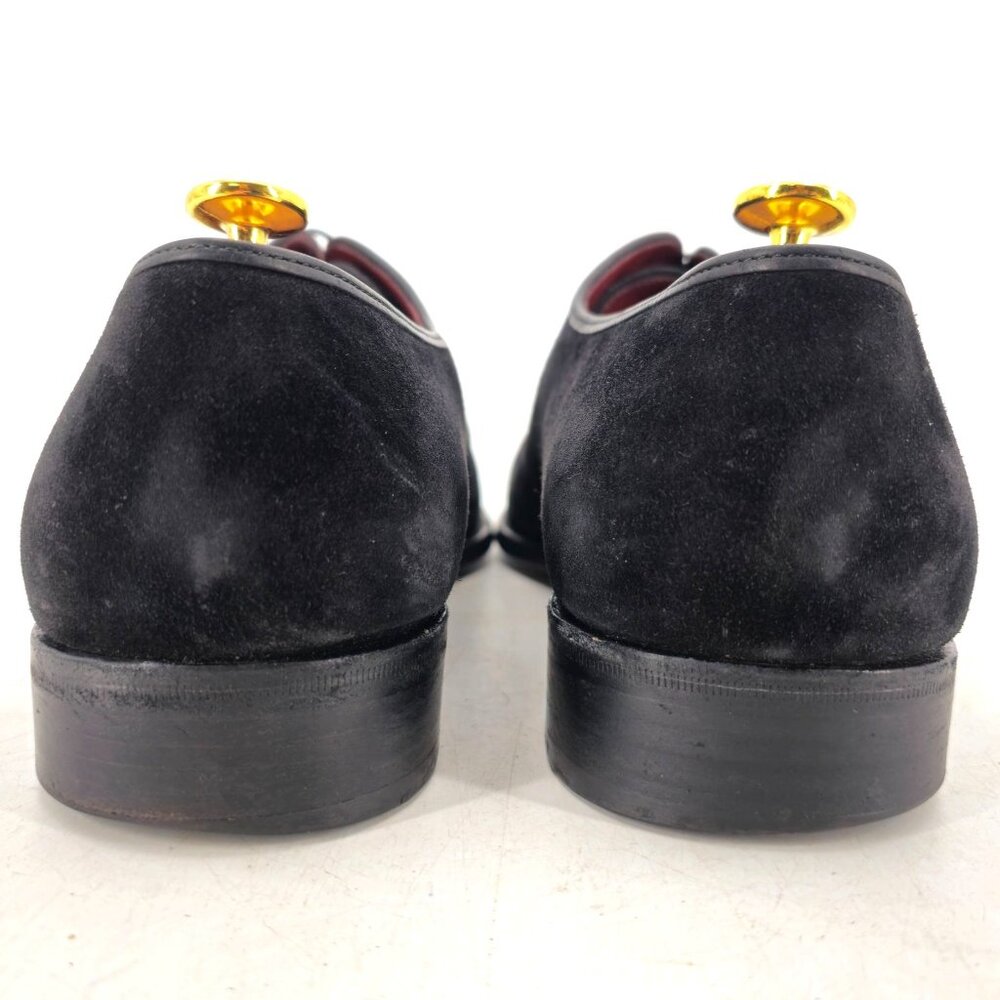 Salvatore Ferragamo Italy Men size 13D Black Suede Dress Shoes Plain-toe Oxfords - Picture 8 of 15